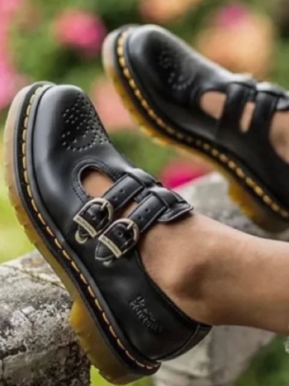 DR. MARTENS Mary Jane 12916 Double Strap black leather shoes women’s size 8